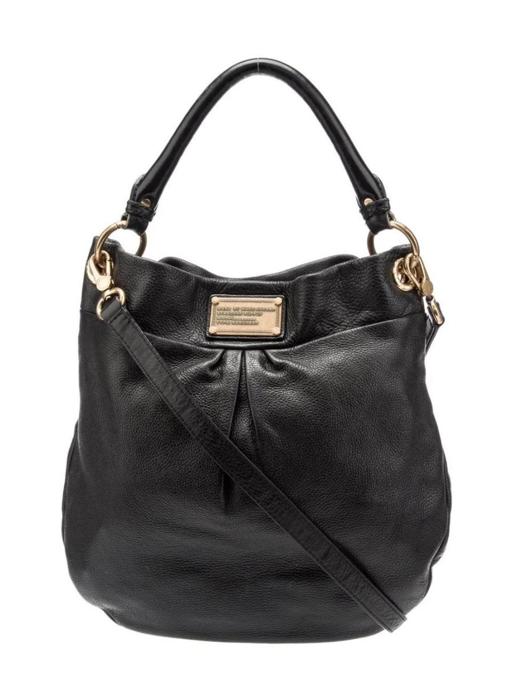 Marc by Marc Jacobs Black Leather Shoulder Bag with Gold Hardware